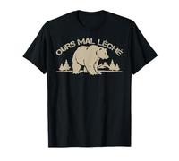 Ours Mal Léché Expression Humour Animal Blague Homme Cadeau T-Shirt
