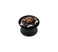 Ours Marron Amusant Qui Regarde Les Amoureux des Animaux du Zoo PopSockets PopGrip Adhésif