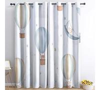 Ours mignon 3D Imprimer Occultant Fenêtre Panneaux Dessin animé Chaud Air Ballon Étoile Œillet Tentures Bruit Réduction Black-out Confidentialité Rideau pour Nursery, B118 cm x L137 cm x 2 Stück