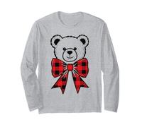 Ours Mignon à Carreaux pour Les Vacances de Noël Manche Longue