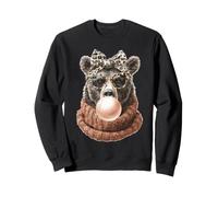 Ours Mignon avec Chewing-Gum Coquette d'automne Confortable Sweatshirt