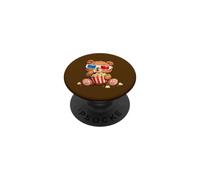 Ours Mignon avec Lunettes 3D et Pop-Corn au cinéma PopSockets PopGrip Adhésif