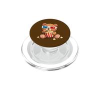 Ours Mignon avec Lunettes 3D et Pop-Corn au cinéma PopSockets PopGrip pour MagSafe