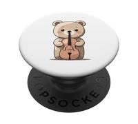 Ours Mignon avec Violon PopSockets PopGrip Adhésif