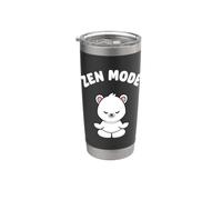 Ours mignon et amusant en mode Zen, yoga kawaii, sans stress Gobelet isotherme en acier inoxydable double paroi