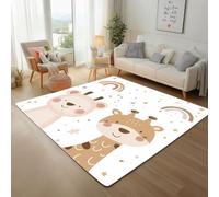Ours Mignon Girafe Tapis Antidérapant 200x300cm, Carpet Lavables Gribouillages D'étoiles Geometrique Doux Carpet Poil Ras Tapis d'entrée pour Salon, Salle à Manger, Moquette Chambre, Descente de lit