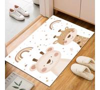 Ours Mignon Girafe Tapis Salon 60x90cm Tapis Chambre Lavable en Machine CarpetGribouillages D'étoiles Geometrique Grande Moderne Doux Antidérapant pour Salle à Manger, Cuisine, Chambre à Coucher