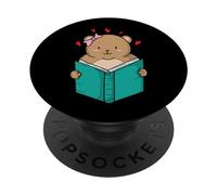 Ours Mignon lit Un Livre PopSockets PopGrip Adhésif