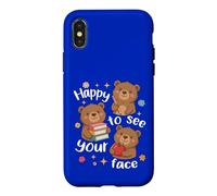 Ours Mignon pour la rentrée Scolaire Heureux de Voir Votre Visage Coque pour iPhone X/XS