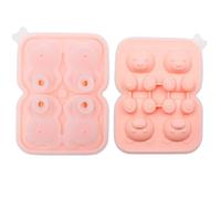 Ours mignon quatre grille ours glaçon moule silicone 3D dessin animé ours bougie moule pour la maison bricolage qualité alimentaire glace whisky cocktails