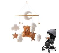 Ours mobile pour bébé - cintre de pépinière ours étoile, jouet de rotation sensorielle douce, décor de chambre musicale apaisante, adorable mobile pour bébé pour berceau | Confort apaisant pour