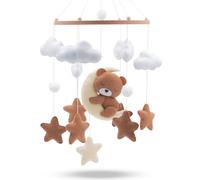 Ours mobile pour bébé - Mobile pour bébé avec anneau en bois et petits animaux mignons - Mobile parfait pour les lits de bébé ou comme décoration de chambre de bébé.