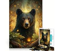 Ours Mystique dans la forêt enchantée Puzzle de 1000 pièces pour Adolescents Jeu de réflexion Anti-Stress Découpe de qualité supérieure Cadeau Exceptionnel (50x75cm)