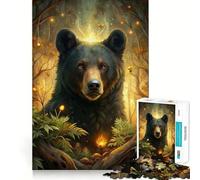 Ours Mystique dans la forêt enchantée Puzzle de 1000 pièces pour Adultes pour améliorer sa mémoire et se détendre Décoration Murale aux détails précis (38x26cm)