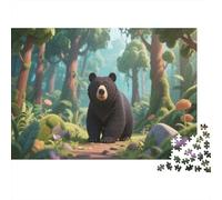 Ours noir1000 Piece Jigsaw Puzzles for Adults and Kids Educhational Games Dessin animé StyleChallenging Home Decors Great Cadeau Idea38x26cm/1000pcs
