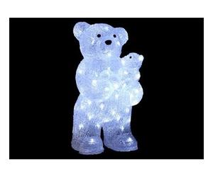 Ours + Ourson lumineux 56 LED - 45 cm