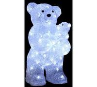 Ours + Ourson lumineux 56 LED - 45 cm Incolore