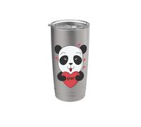 Ours panda avec grand cœur Love Gobelet isotherme en acier inoxydable double paroi