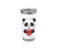 Ours panda avec grand cœur Love Gobelet isotherme en acier inoxydable double paroi