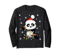 Ours Panda de Noël, lumières de Noël, Panda de Noël Manche Longue