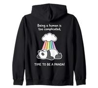 Ours Panda endormi Arc-en-Ciel Être Humain est compliqué Costume Sweat à Capuche