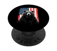 Ours Patriotique American Freedom Forest Paw PopSockets PopGrip Adhésif