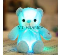 Ours Peluche Lumineux LED, Couleur: Bleu, Taille: 32cm