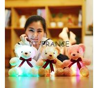 Ours Peluche Lumineux LED, Couleur: Rose, Taille: 25cm