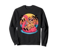 Ours Plage Vacances d'Été Bouée Piscine Flamant Rose Sweatshirt
