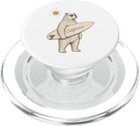 Ours Polaire Amusant California Surfer Beach Surf Lover Art PopSockets PopGrip pour MagSafe