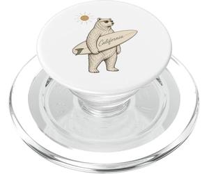 Ours Polaire Amusant California Surfer Beach Surf Lover Art PopSockets PopGrip pour MagSafe