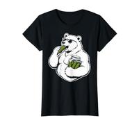 Ours Polaire Cool Mangeant des cornichons drôle Amant de cornichons Silly Meme T-Shirt Graphique avec Valeur, Femme, Noir, L