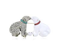 Ours Polaire Couples Baiser Broche Pin pour Femmes Hommes Filles Strass Émail Animal Doux Amour Revers Collier Pins Pull Écharpe Costume Accessoire Vêtements Épinglettes Bijoux Mignon