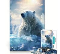 Ours Polaire dans Un Monde de Glace Puzzle de 1000 pièces pour Adolescents Jeu de logique et d'adresse Détente mentale Cadeau de Noël précis (38x26cm)