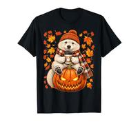 Ours Polaire d'automne avec Citrouille café Feuilles d'automne Halloween T-Shirt