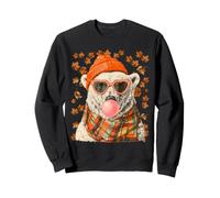 Ours Polaire d'automne avec Lunettes de Soleil Feuilles d'automne et Chewing-Gum Sweatshirt