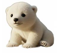 Ours Polaire en Peluche interactif avec capteur, 21 cm/28 cm Compagnon interactif doté d'une Intelligence Artificielle, Peluche Douce, Jouet en Peluche pour Enfants 28cm