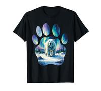 Ours Polaire et aurores boréales dans Une Empreinte de Patte T-Shirt Graphique avec Valeur