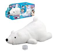 Ours polaire interactif en peluche - Bizak - Nez changeant de couleur - Cube de glace inclus - 18.7x21.5x40 cm - Blanc