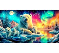 Ours Polaire Jeu de Puzzle 1000 pièces Défi de Jeu éducatif Papier recyclé Jeu Stimulant pour décoration Murale et Cadeaux 38x52cm/1000pcs