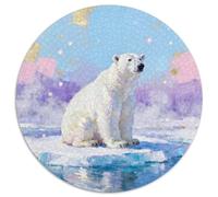 Ours Polaire, Jeu De Puzzle Rond 1000 Pièces, Activité Apaisante Et Enrichissante, Idéal pour Cadeaux Ou Exposition, Recommandé Dès 14 Ans,Style Peint Animal, 1000pcs (67.5x67.5cm)