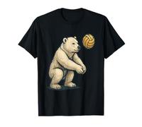 Ours Polaire Jouant au Volley-Ball s'accroupissant et frappant la Balle T-Shirt