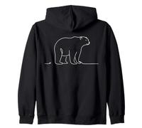 Ours Polaire Line Art Naturaliste Sweat à Capuche