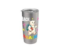 Ours polaire mignon pour étudiant et enseignant de retour à l'école Bienvenue Gobelet isotherme en acier inoxydable double paroi