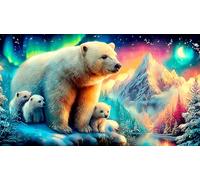 Ours Polaire Papier recyclé Jeu de Puzzle 1000 pièces Défi de Jeu éducatif Cadeau Amusant & Activité Maison pour Adultes 70x50cm/1000pcs