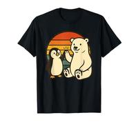 Ours Polaire Pingouin Amitié Rétro Mignon Best Friends T-Shirt