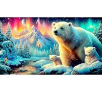 Ours Polaire Puzzle 1000 pièces Cadeau Unique Jeu éducatif défi Jouet de qualité supérieure Peinture Art pour Adultes et Enfants à partir de 14 Ans 75x50cm/1000pcs