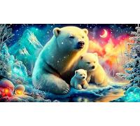 Ours Polaire Puzzle 1000 pièces Cadeau Unique Jeu éducatif défi Jouet de qualité supérieure Peinture Art pour Adultes et Enfants 38x52cm/1000pcs