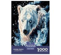 Ours Polaire Puzzle 1000 Pieces Cadeau Unique Jeu Éduchatif Défi Jouet À De Qualité Supérieure Peinture Art pour Adultes Enfants 70x50cm/1000pcs
