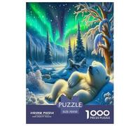 Ours Polaire Puzzle 1000 Pièces Cadeau Unique Jeu ÉduChatif Défi Jouet À De Qualité Supérieure Peinture Art pour Adultes Enfants 70x50cm/1000pcs